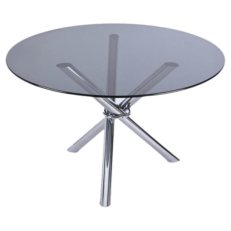Carlo Bartoli Style Round Dining Table, Italy 1970s For Sale