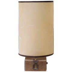 Lampada da tavolo in pelle scamosciata Carlo Bartoli di Borbonese, Italia, 1980