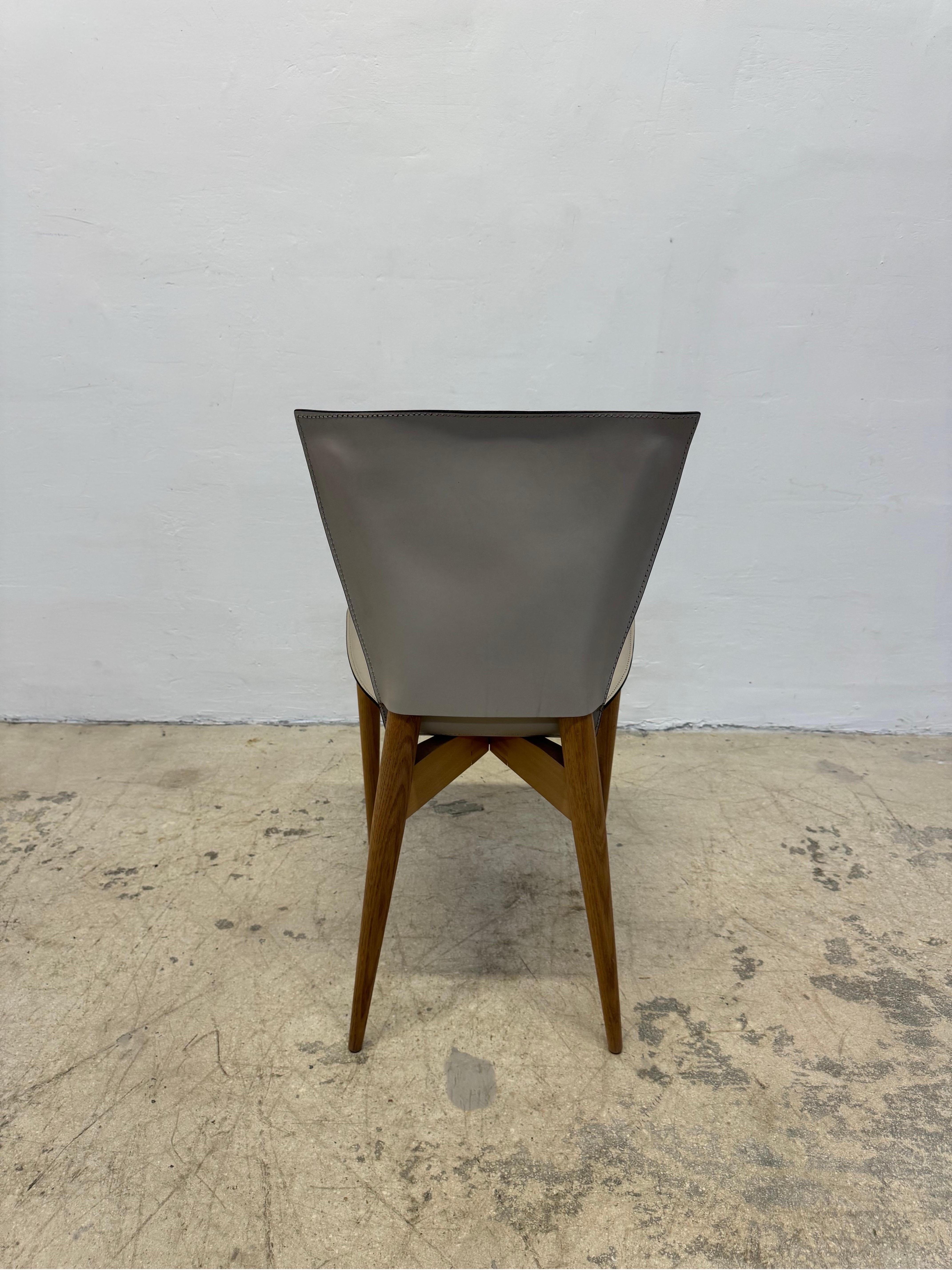 Carlo Bartoli “Vela” Leather Dining Chairs for Matteo Grassi - Set of Six 5