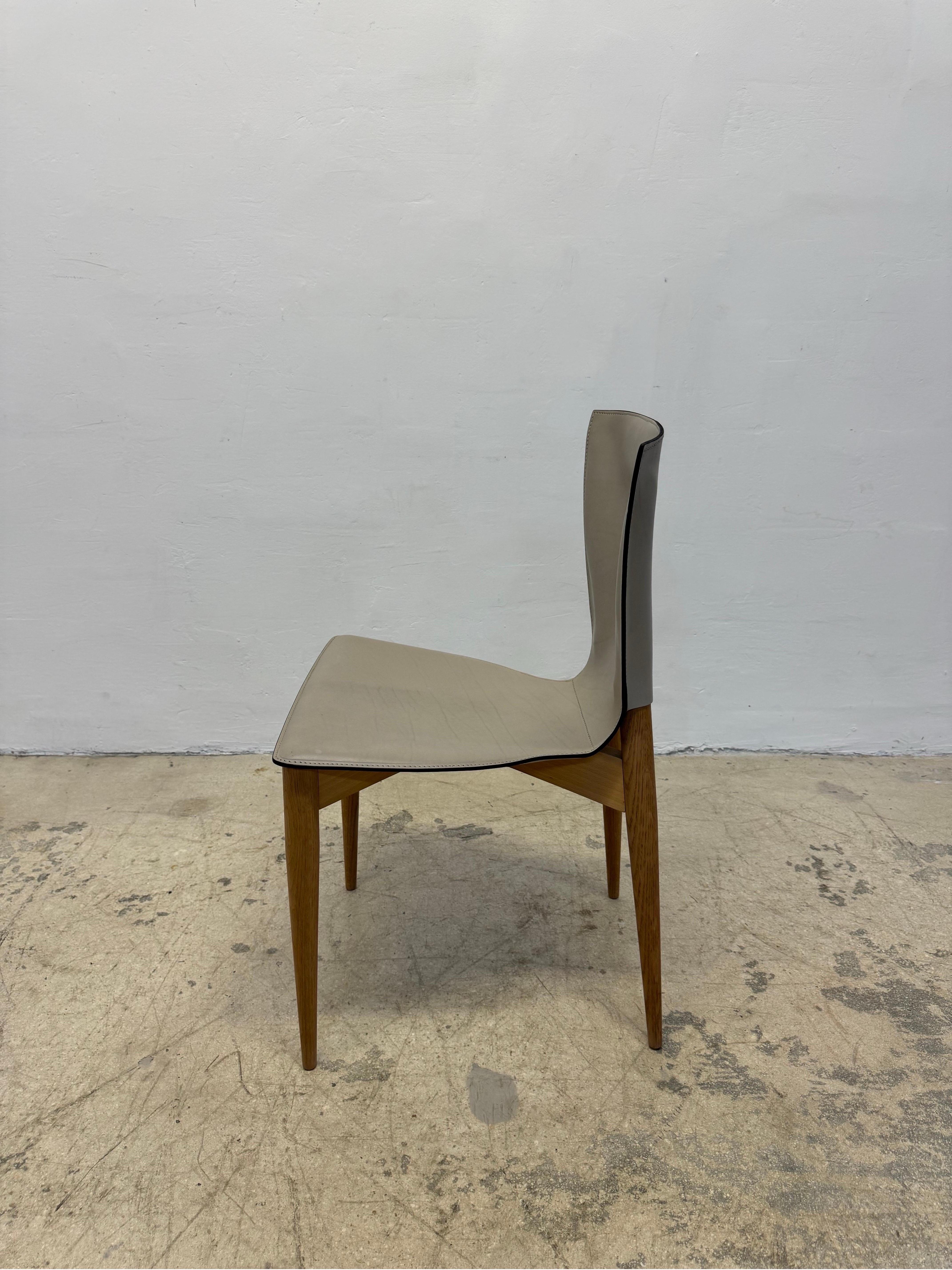 Carlo Bartoli “Vela” Leather Dining Chairs for Matteo Grassi - Set of Six 6