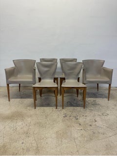 Carlo Bartoli Vela Leder-Esszimmerstühle für Matteo Grassi - Sechser-Set