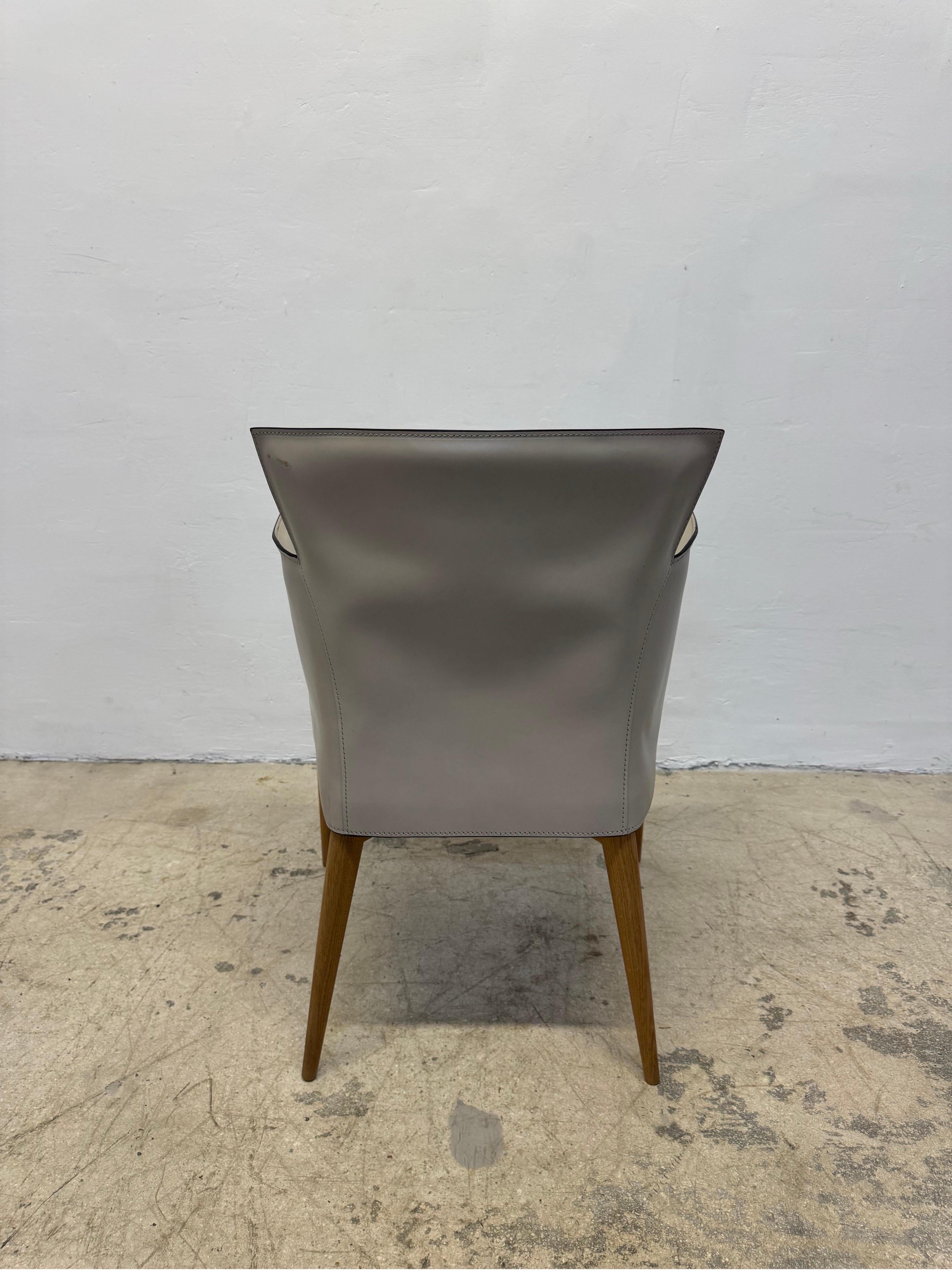 20th Century Carlo Bartoli “Vela” Leather Dining Chairs for Matteo Grassi - Set of Six