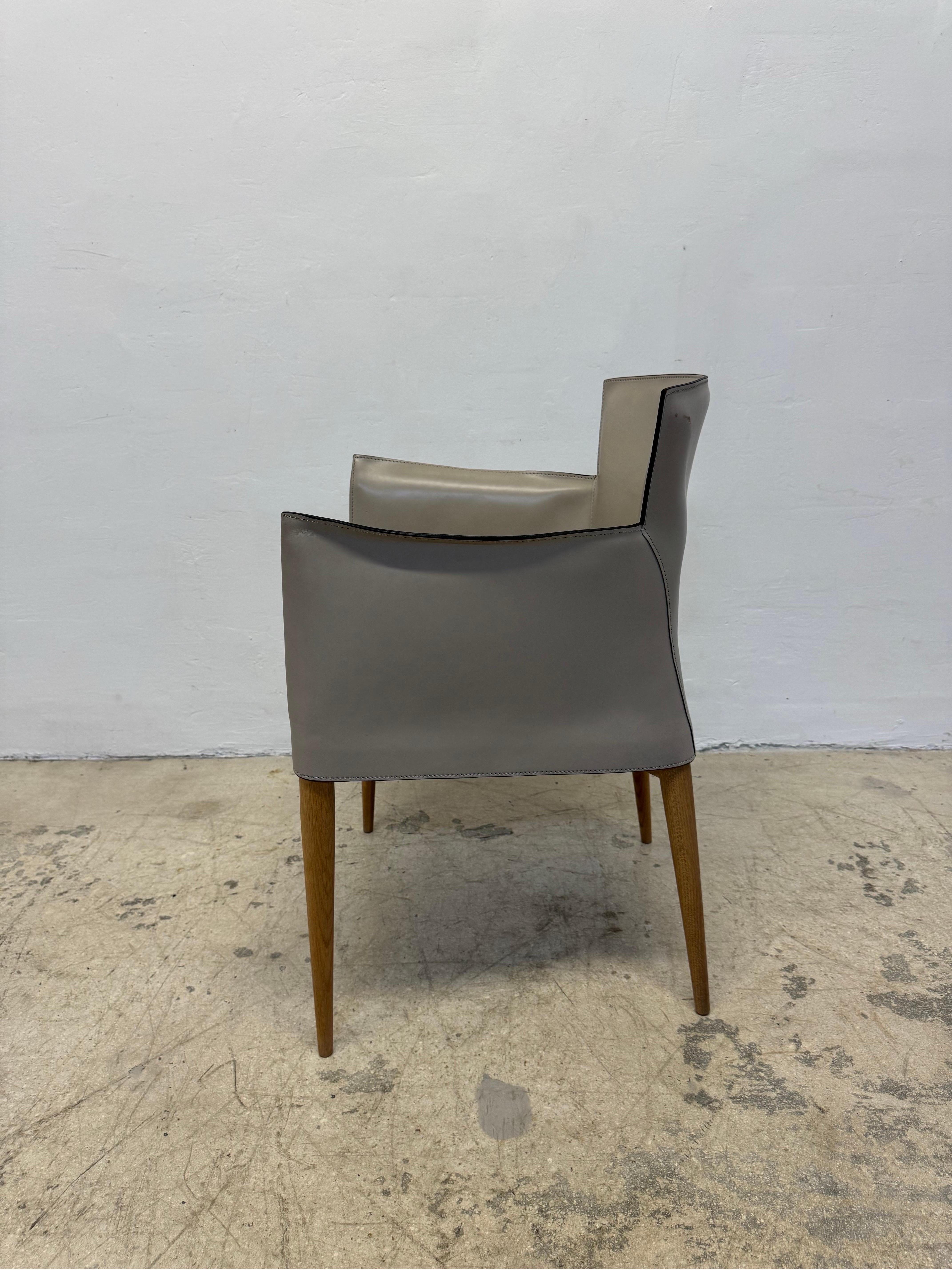 Carlo Bartoli “Vela” Leather Dining Chairs for Matteo Grassi - Set of Six 3