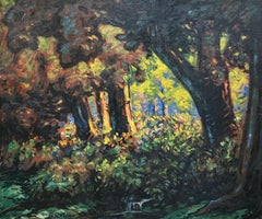 La forêt enchantée de Carlo Bocklin - Huile sur toile 60 x71 cm