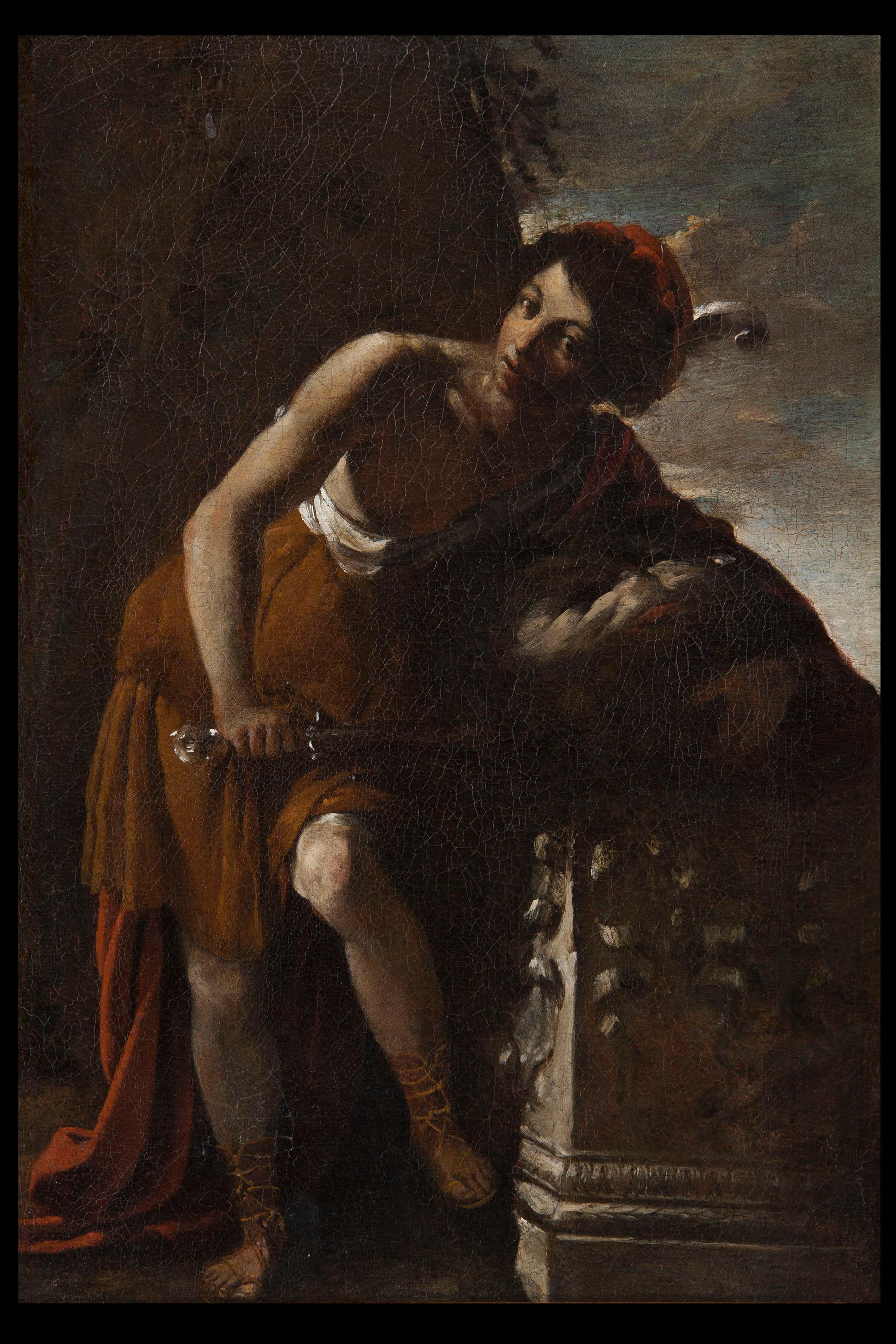 Carlo Bononi (Ferrara, Italy, 1569 – 1632)
Title: The triumph of David
Medium: Oil on canvas
Dimensions: without frame 41 x 28.5 cm – with frame 57 x 46 x 6 cm
Not signed

Provenance: Luigi Koelliker - Koetser collection. Collection number 0369 on