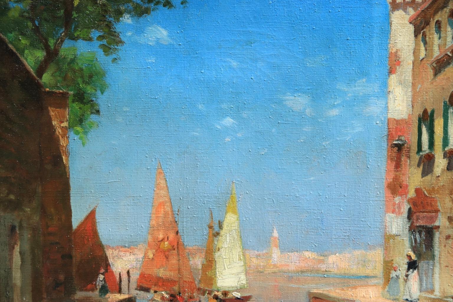 Venice - Impressionist Oil, Boats in Summer Seascape by Carlo Brancaccio 7