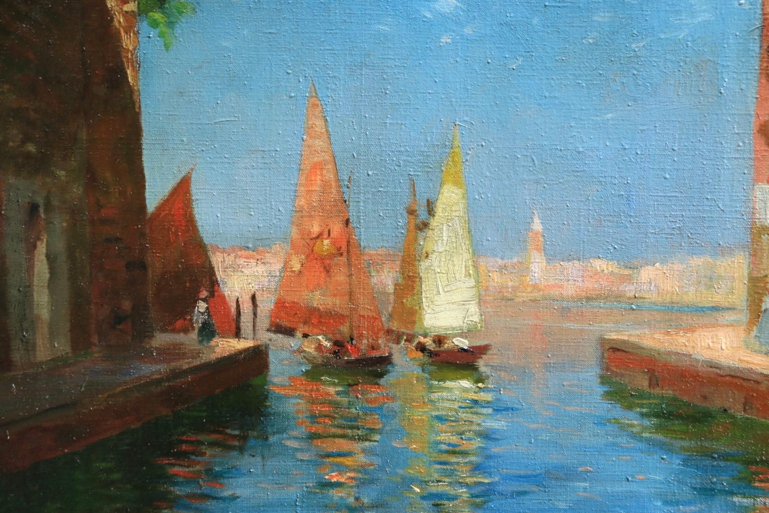 Venice - Impressionist Oil, Boats in Summer Seascape by Carlo Brancaccio 8