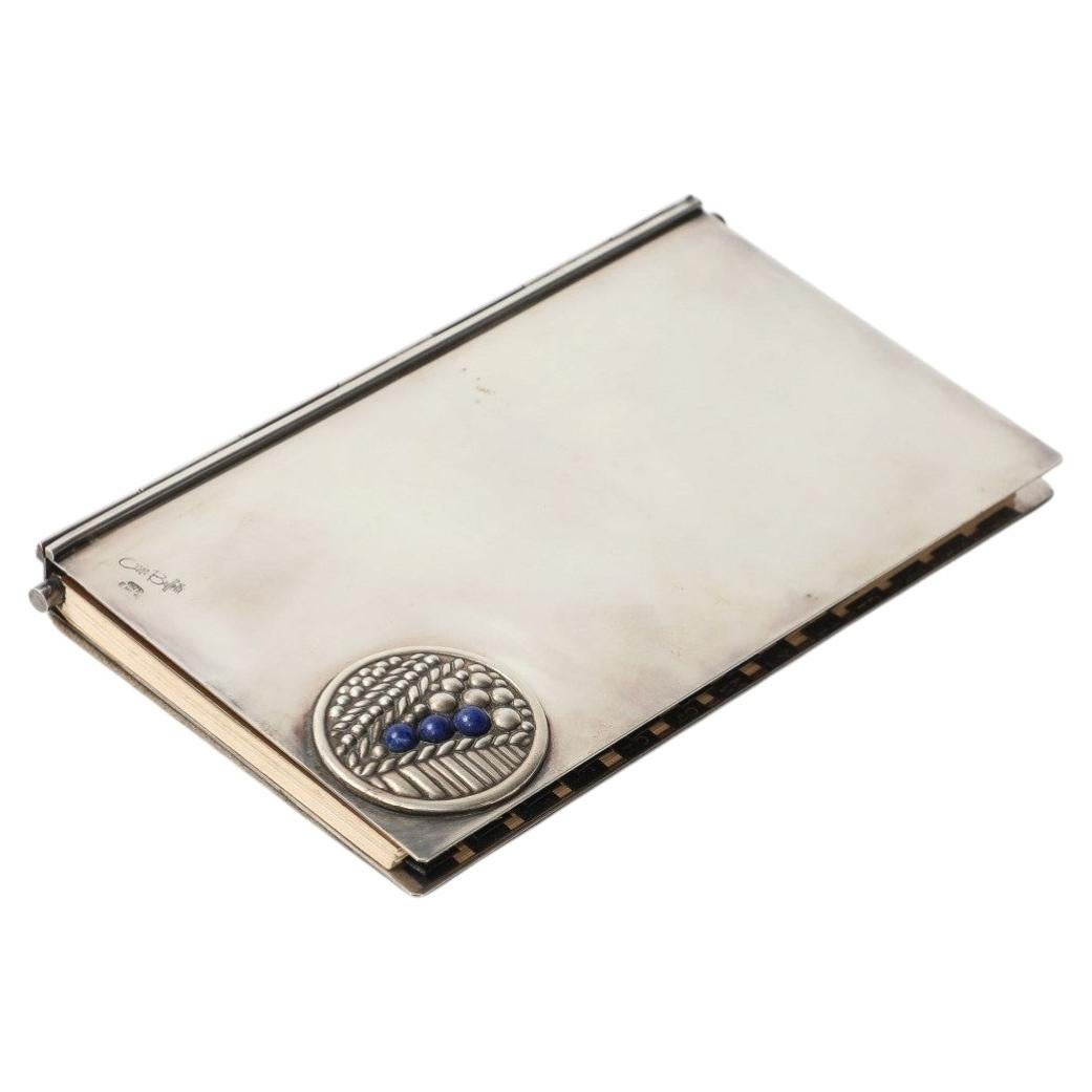 Carlo Buffetti Agenda de plata de ley con caja original, c. 1970