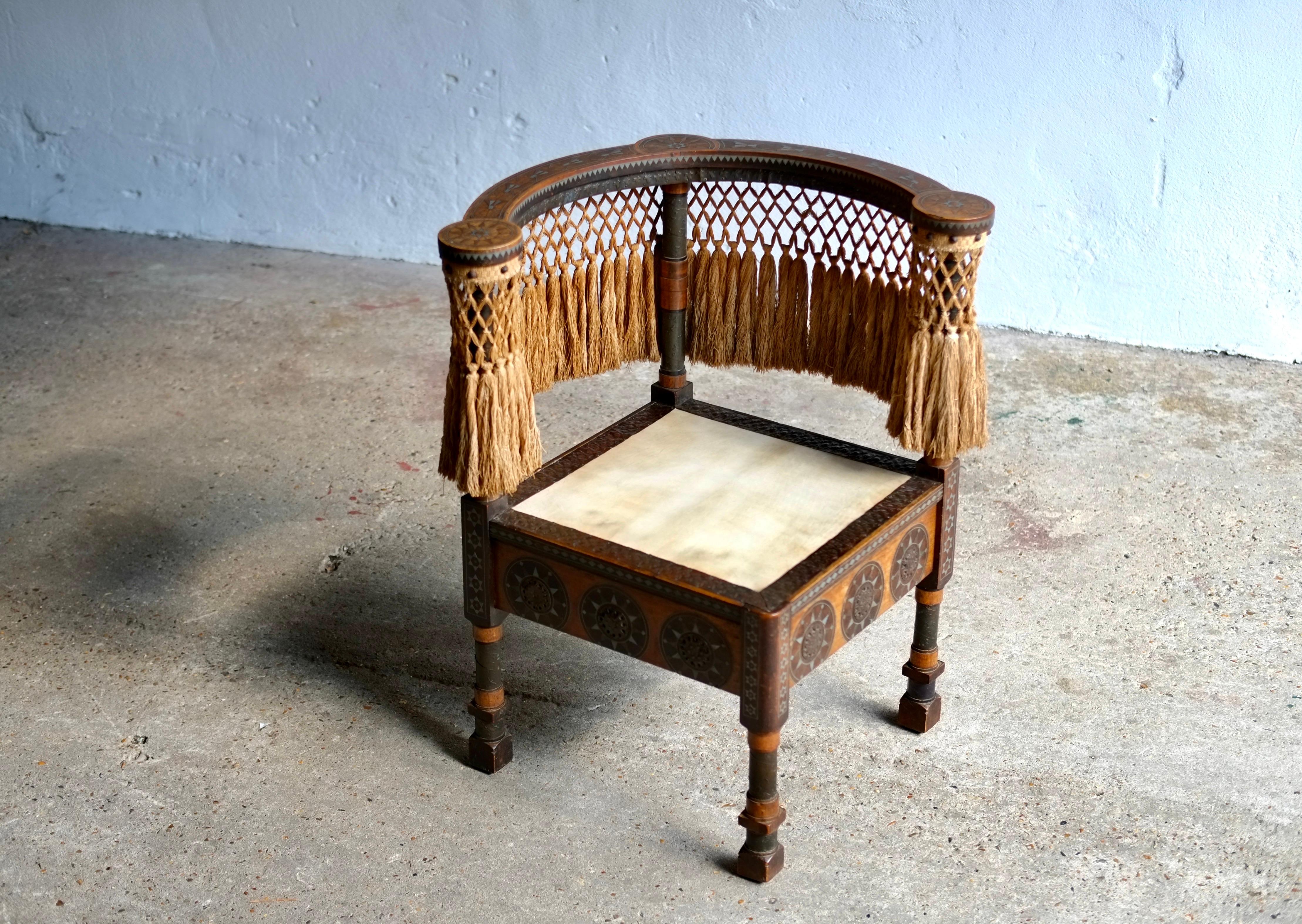 Silk Carlo Bugatti (1856-1940) Corner Chair