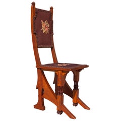 Carlo Bugatti Art Nouveau Walnut Side Chair with Pewter Inlay