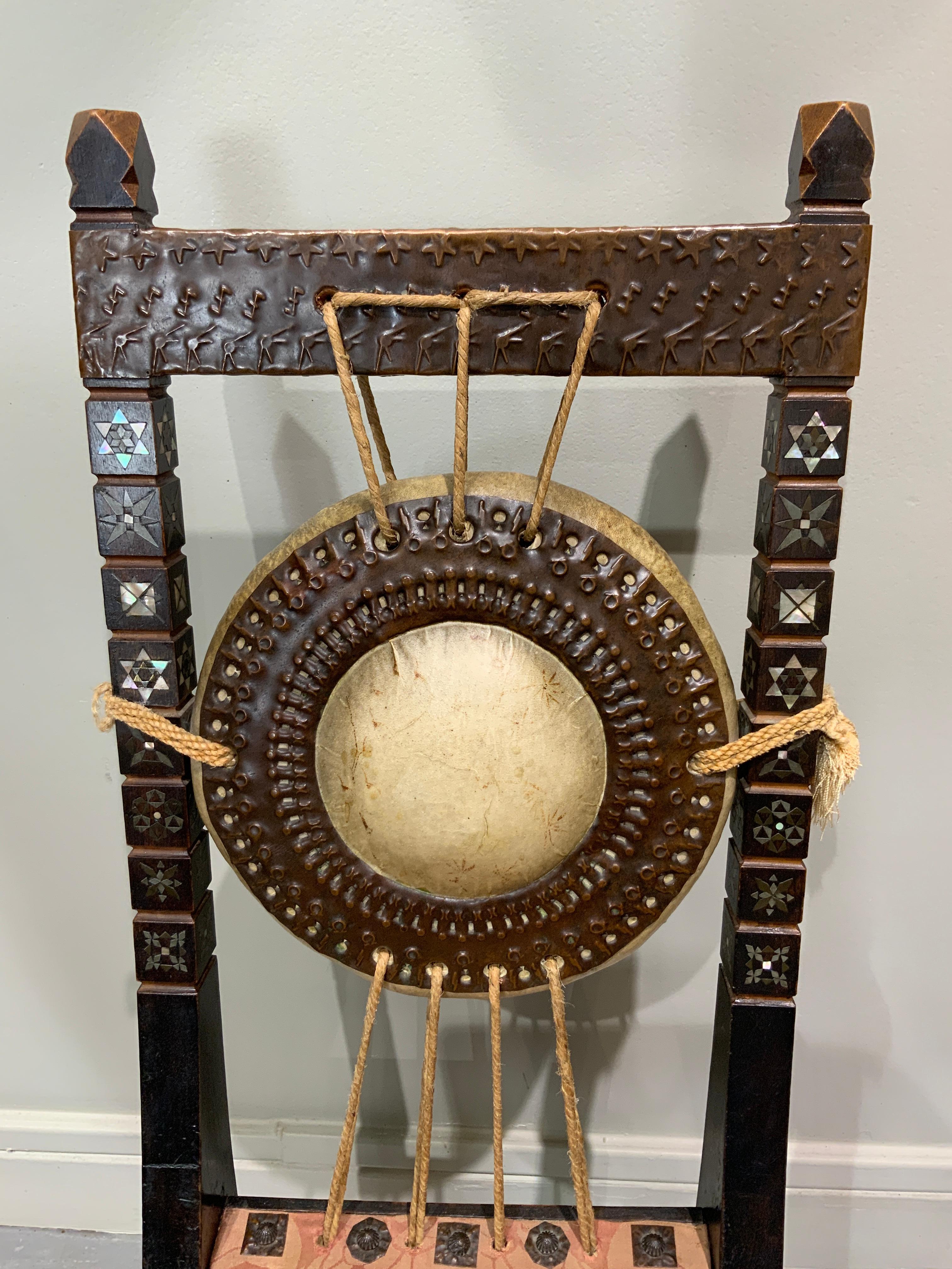 Mid-Century Modern Carlo Bugatti “gong” side chair circa 1910
