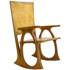 Carlo Bugatti Parchment Paper And Wood Sculptural Chair, Italy 30s