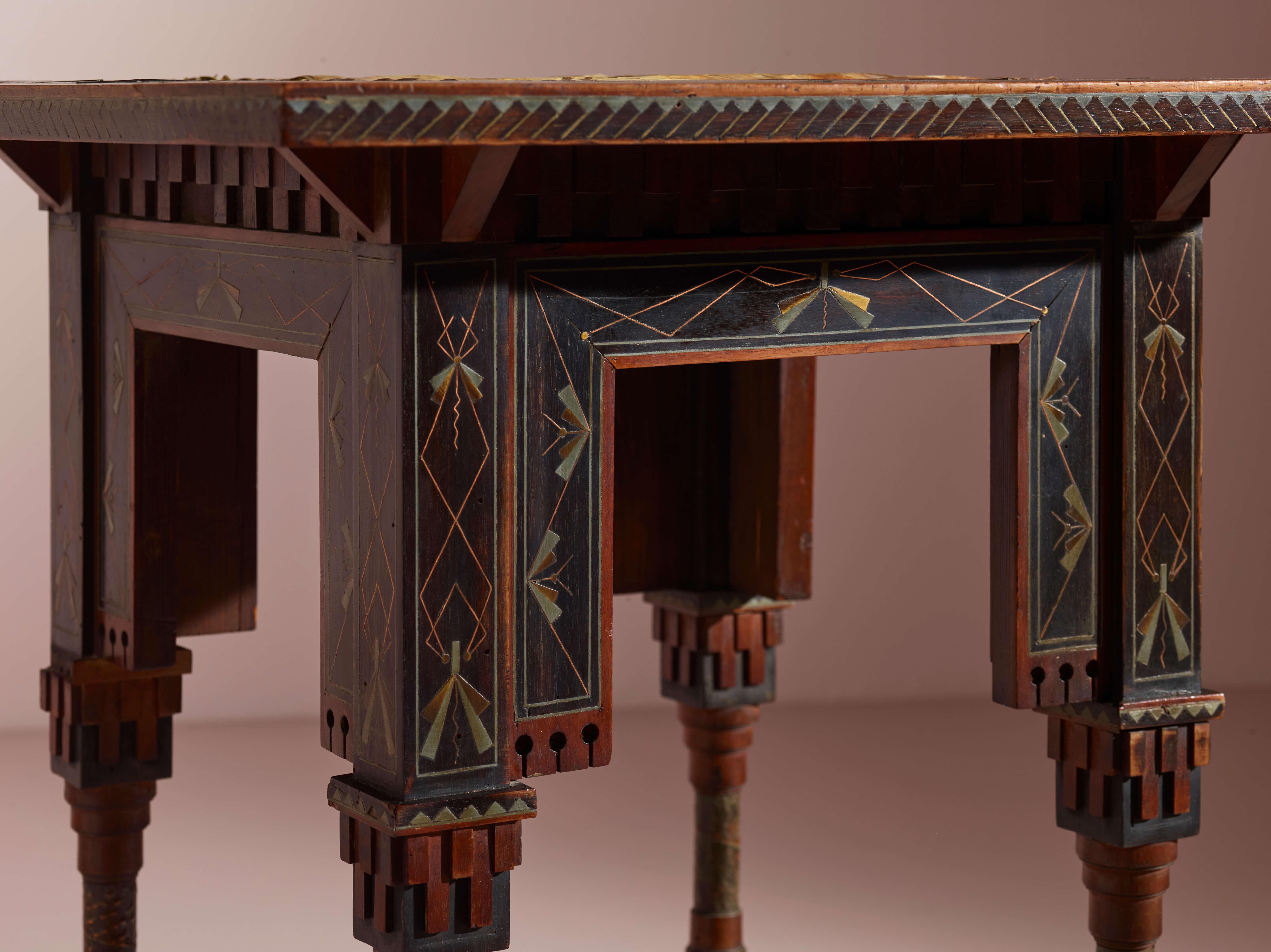 Art Nouveau Carlo Bugatti side table, Italy, late 19th century