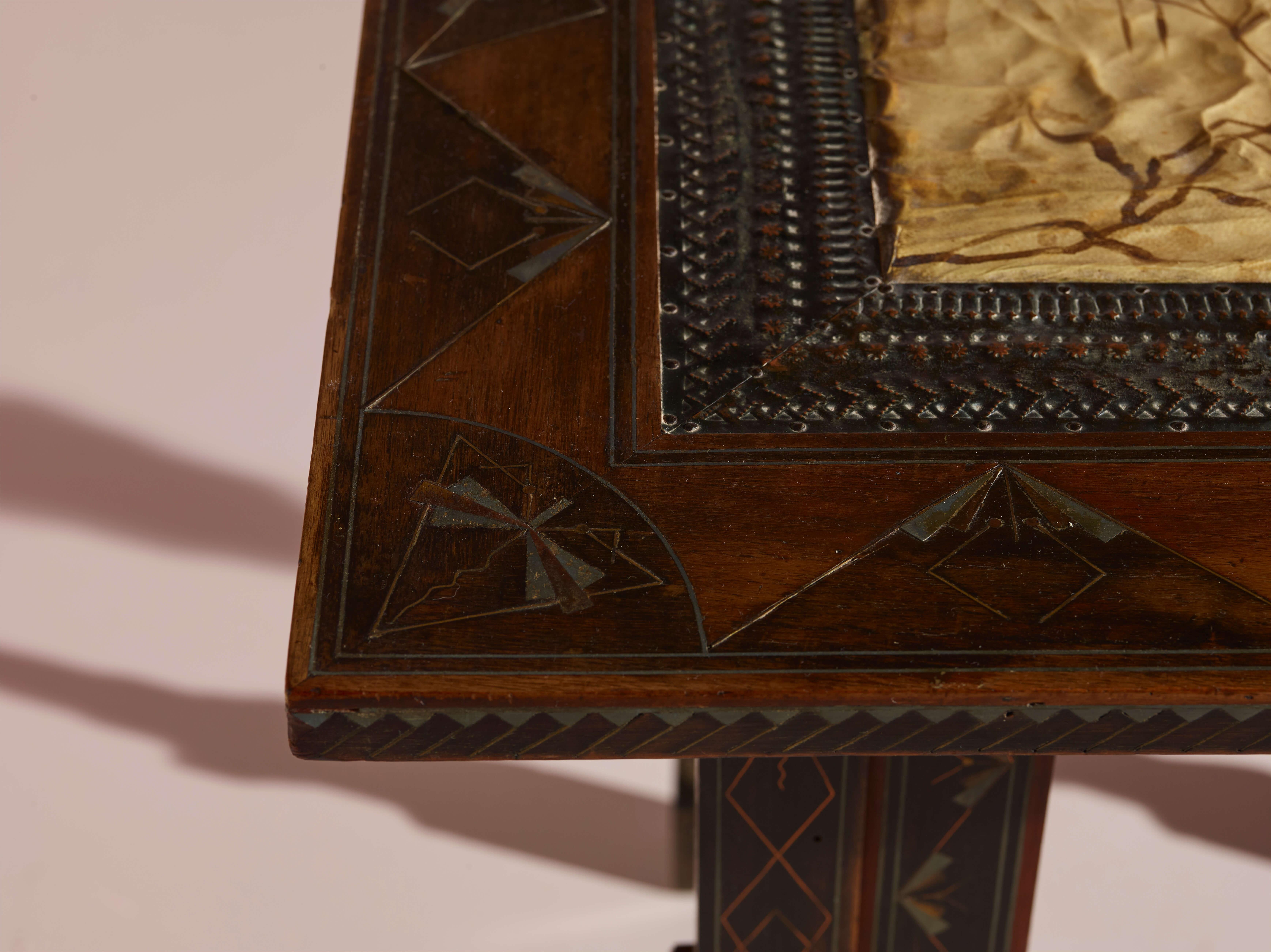 Copper Carlo Bugatti side table, Italy, late 19th century