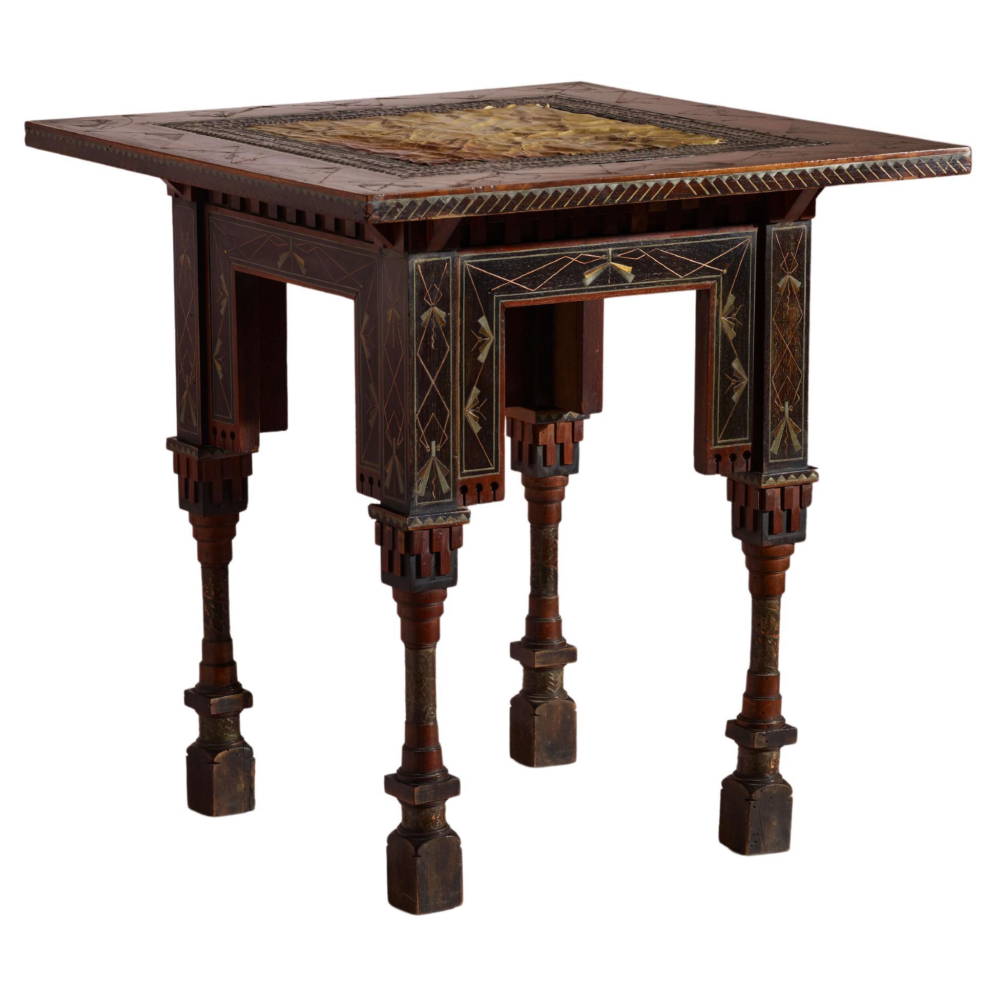 Carlo Bugatti side table, Italy, late 19th century
