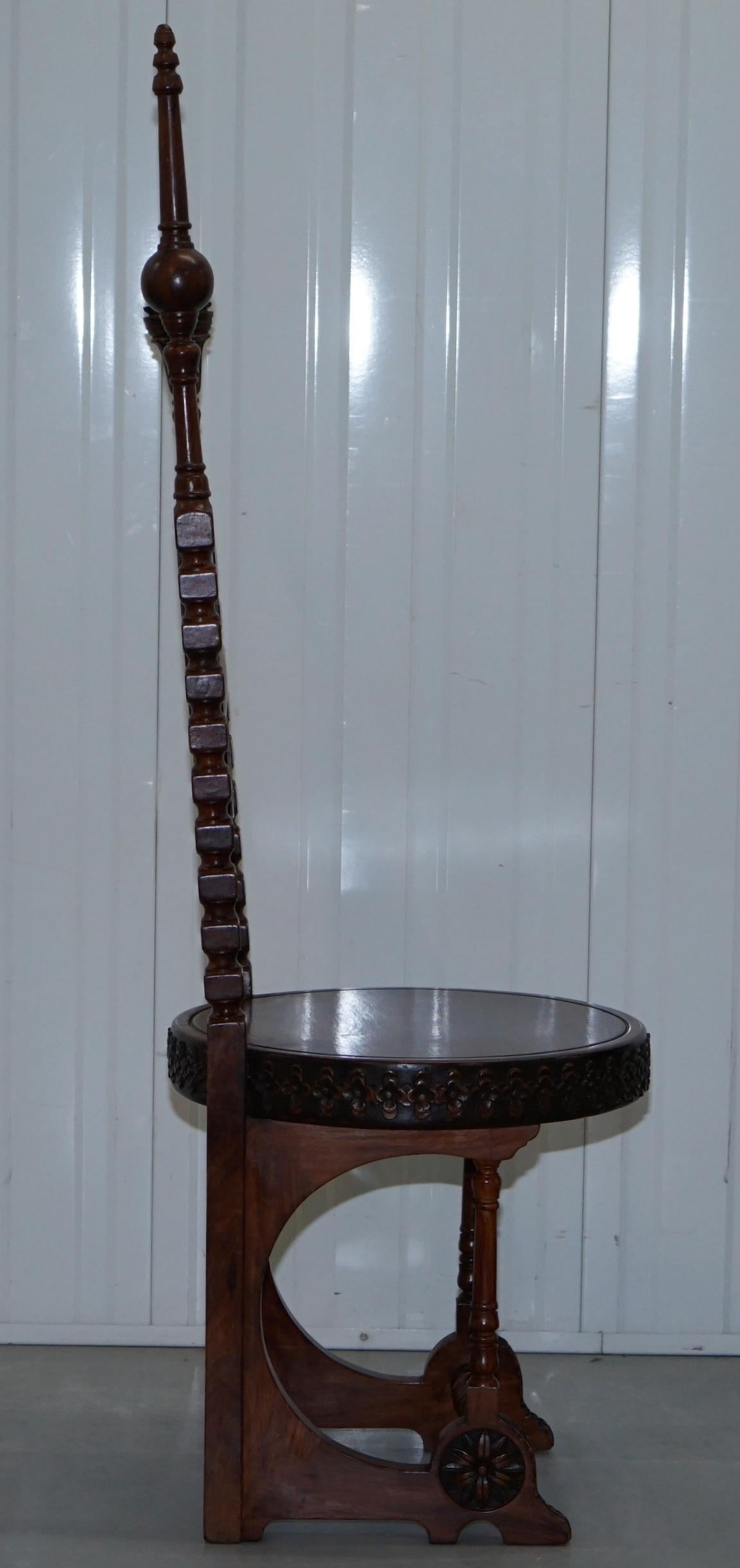 Carlo Bugatti Throne Chair Solid Hardwood Hand Carved Wood Rare Find, circa 1900 5