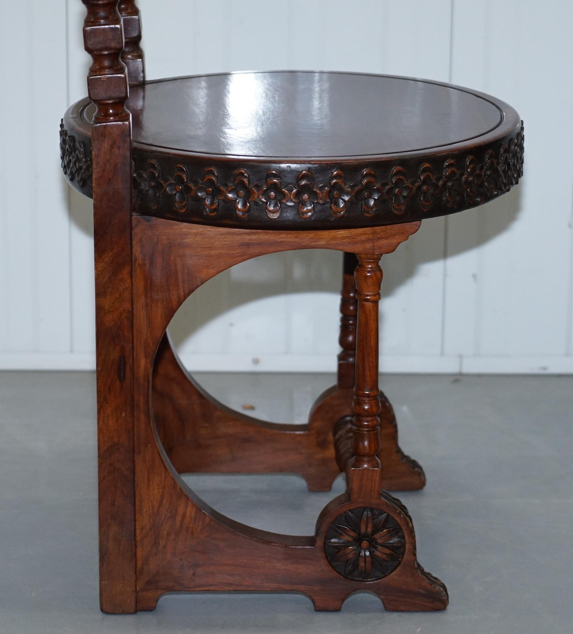 Carlo Bugatti Throne Chair Solid Hardwood Hand Carved Wood Rare Find, circa 1900 6
