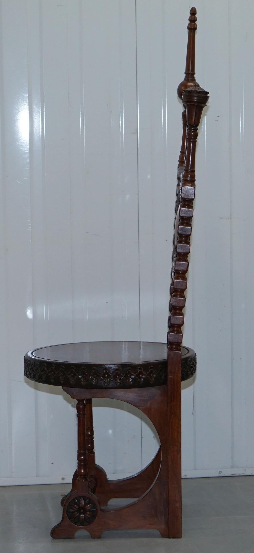 Carlo Bugatti Throne Chair Solid Hardwood Hand Carved Wood Rare Find, circa 1900 9