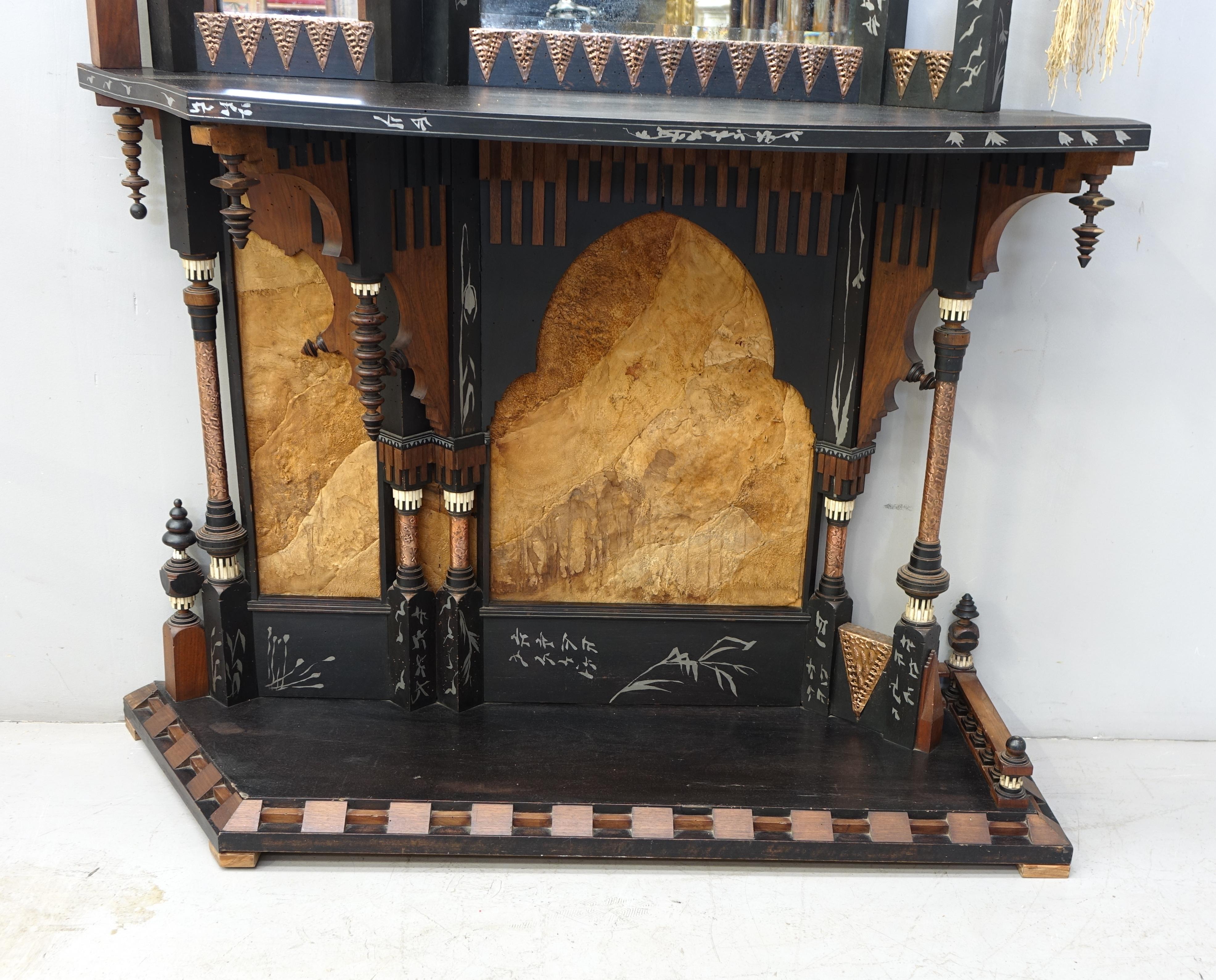 Carlo Bugatti's Console Table, Parchment, Camel Skin Fringes, Orientalist Design 8