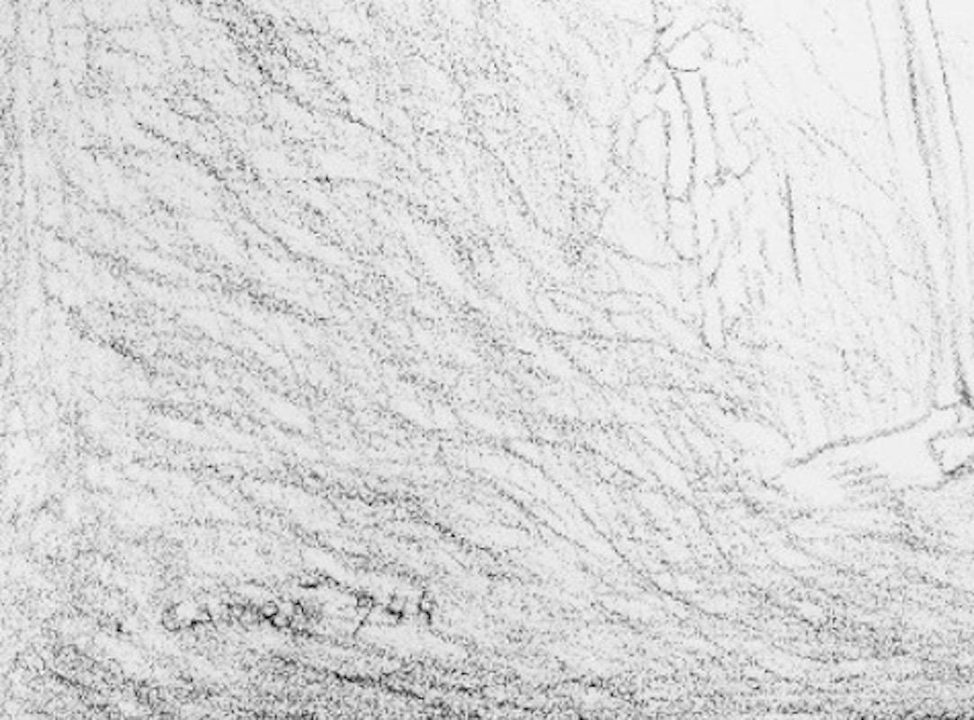 Dance of the Skeletons –  Original Lithographie von Carlo Carr, 1944 – Print von Carlo Carrà