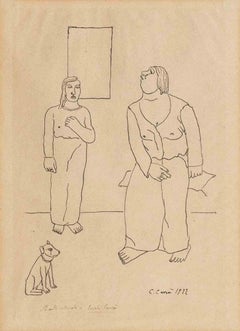 Die Akrobaten -Lithographie von Carlo Carrà - 1922