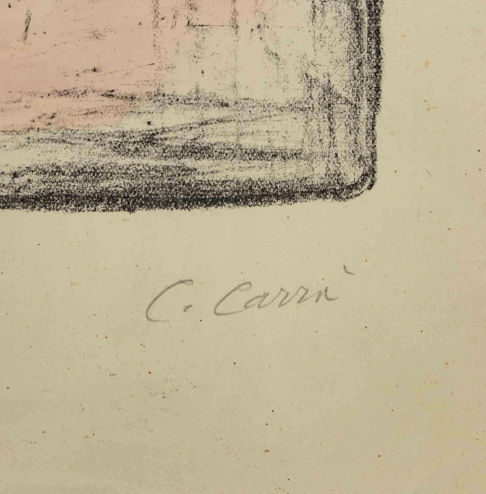 The White Horse - Lithograph by Carlo Carrà - 1944 For Sale 2