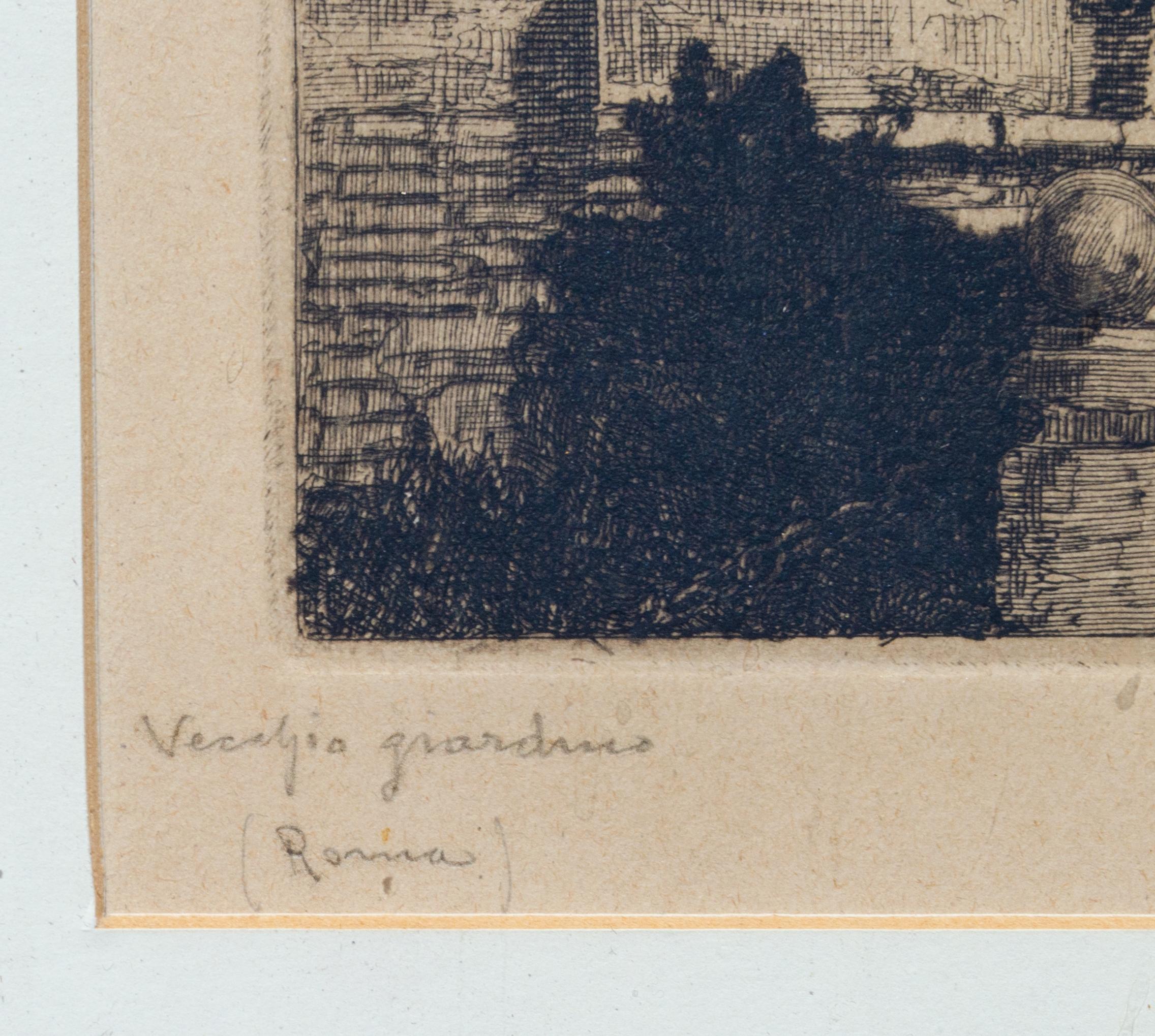 Grabado arquitectónico romano de Carlo Casanova, c. 1900 en venta 2