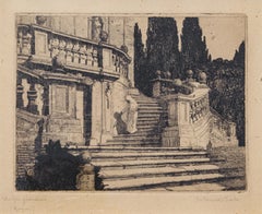Grabado arquitectónico romano de Carlo Casanova, c. 1900