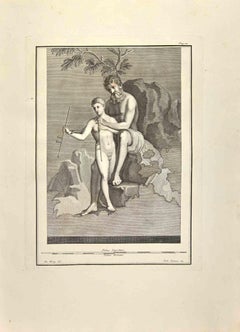Enseignement du pan  Gravure « Daphnis To Play » de Carlo Cataneo, 18ème siècle