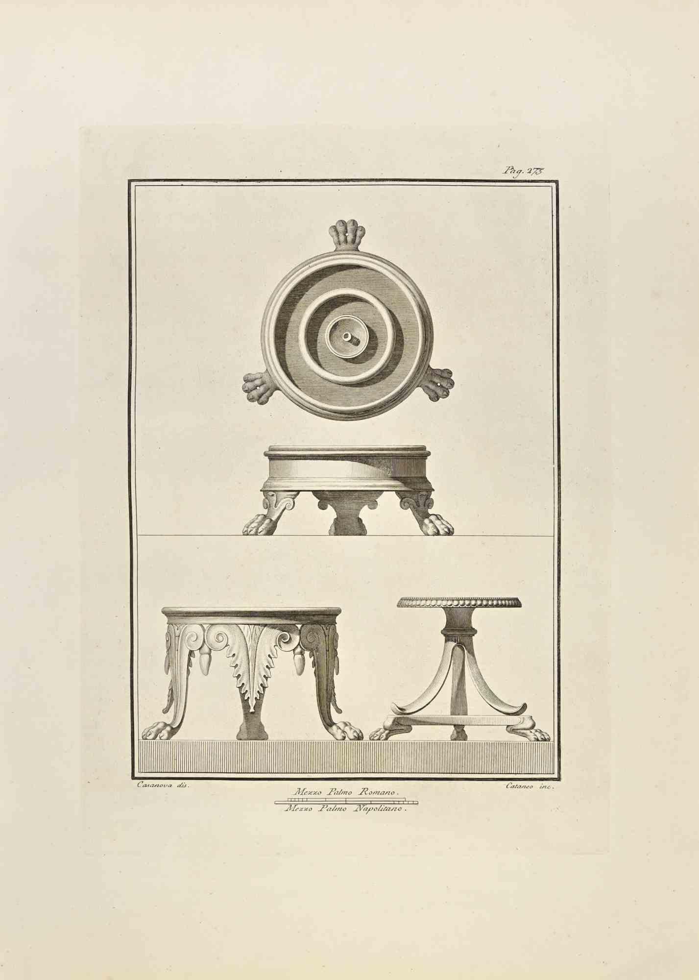 Carlo Cataneoin Still-Life Print – Stillleben – Radierung von Carlo Cataneo – 18. Jahrhundert