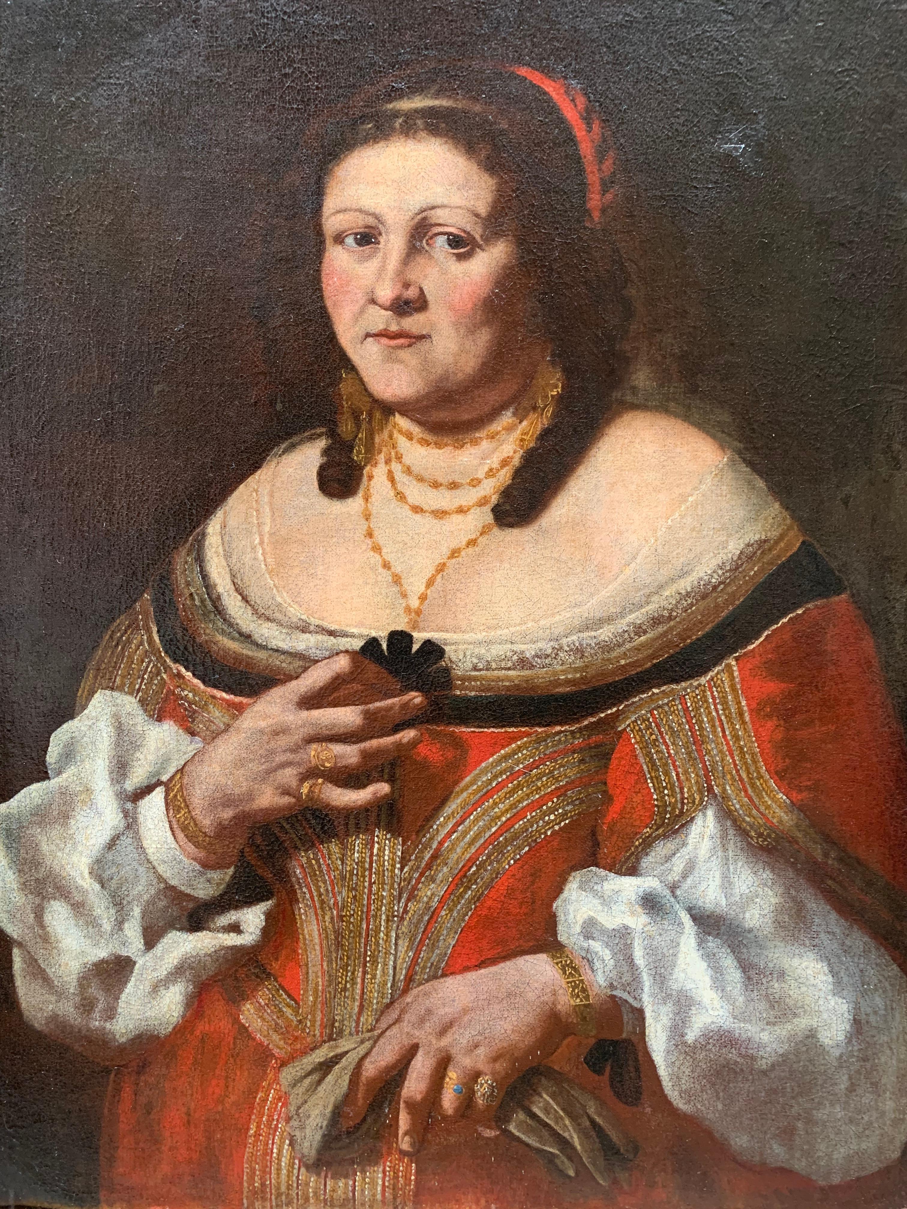 Portrait d'une femme noble. Attribué à Carlo Ceresa. Vers 1640. en vente 6