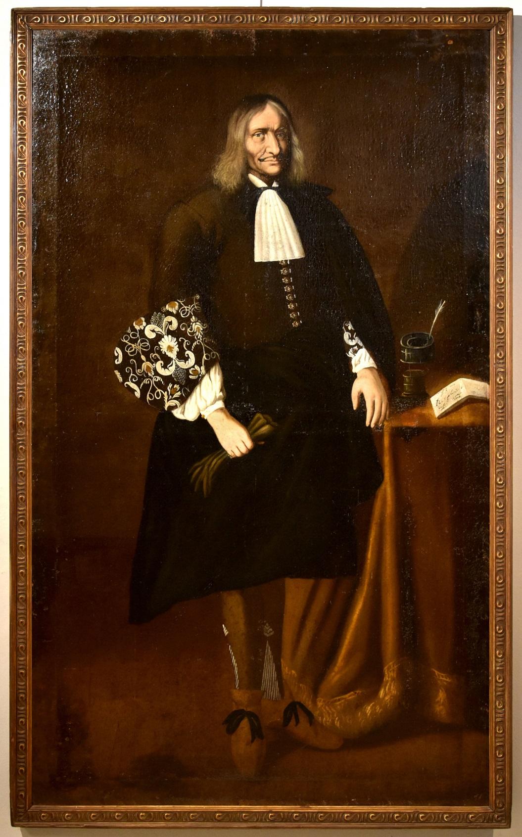 Portrait Painting Carlo Ceresa (San Giovanni Bianco 1609 - Bergamo 1679) - Portrait Homme Noble Ceresa Peinture Huile sur toile Vieux maître 17ème siècle Italie Art