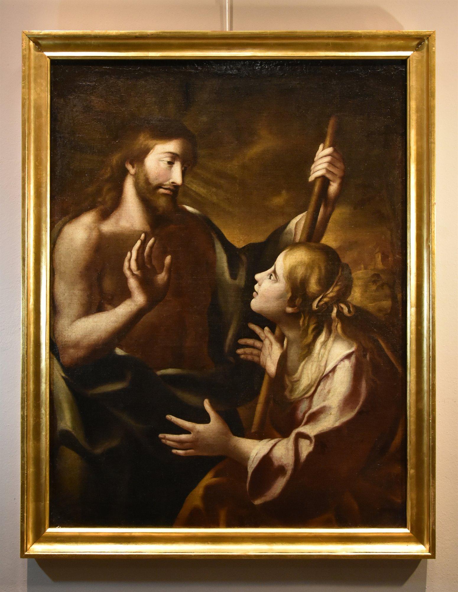 Noli Me Tangere Cristo Magdalena Cignani Pintura Siglo XVII Óleo sobre lienzo Italia - Painting de Carlo Cignani (Bologna 1628 - Forlì 1719)