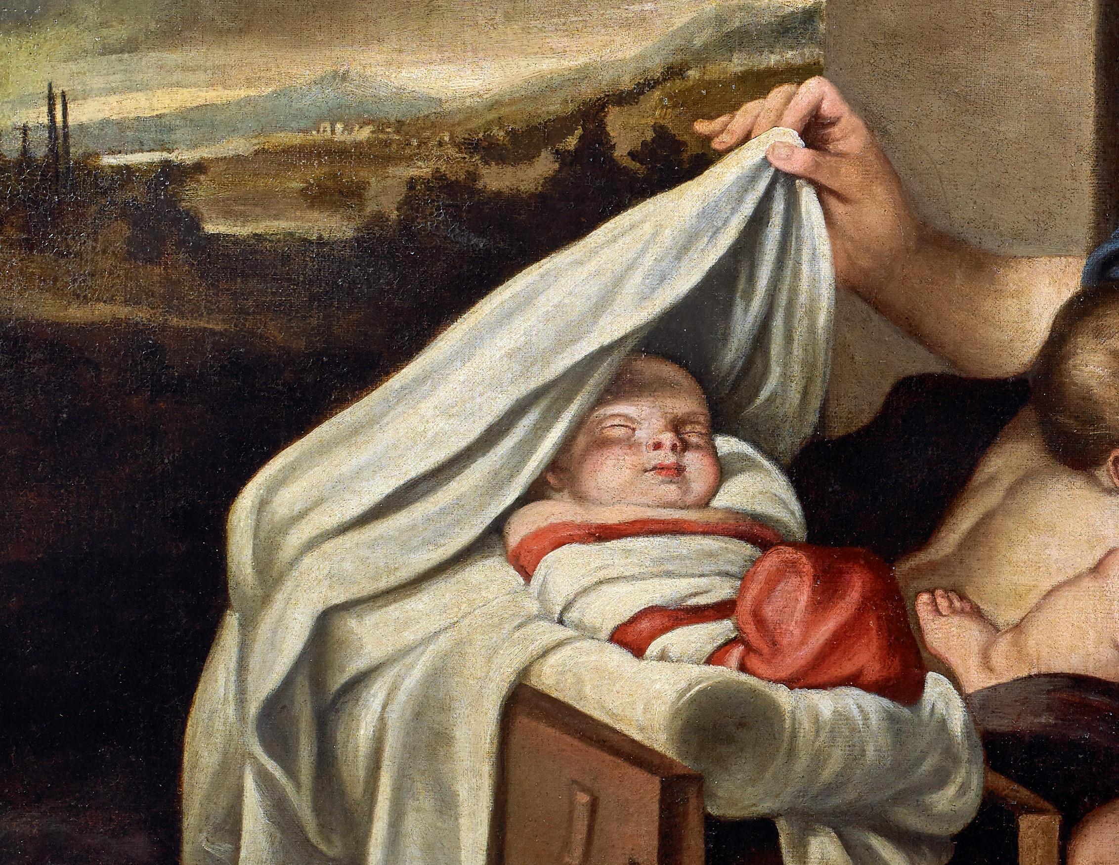 17. Jahrhundert Allegorie der Nächstenliebe Carlo Cignani Madonna mit Kind Öl auf Leinwand  im Angebot 2