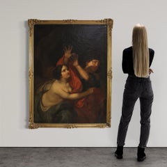 18. Jahrhundert Öl auf Leinwand Italienisch Antike Malerei Joseph und Potiphars Frau