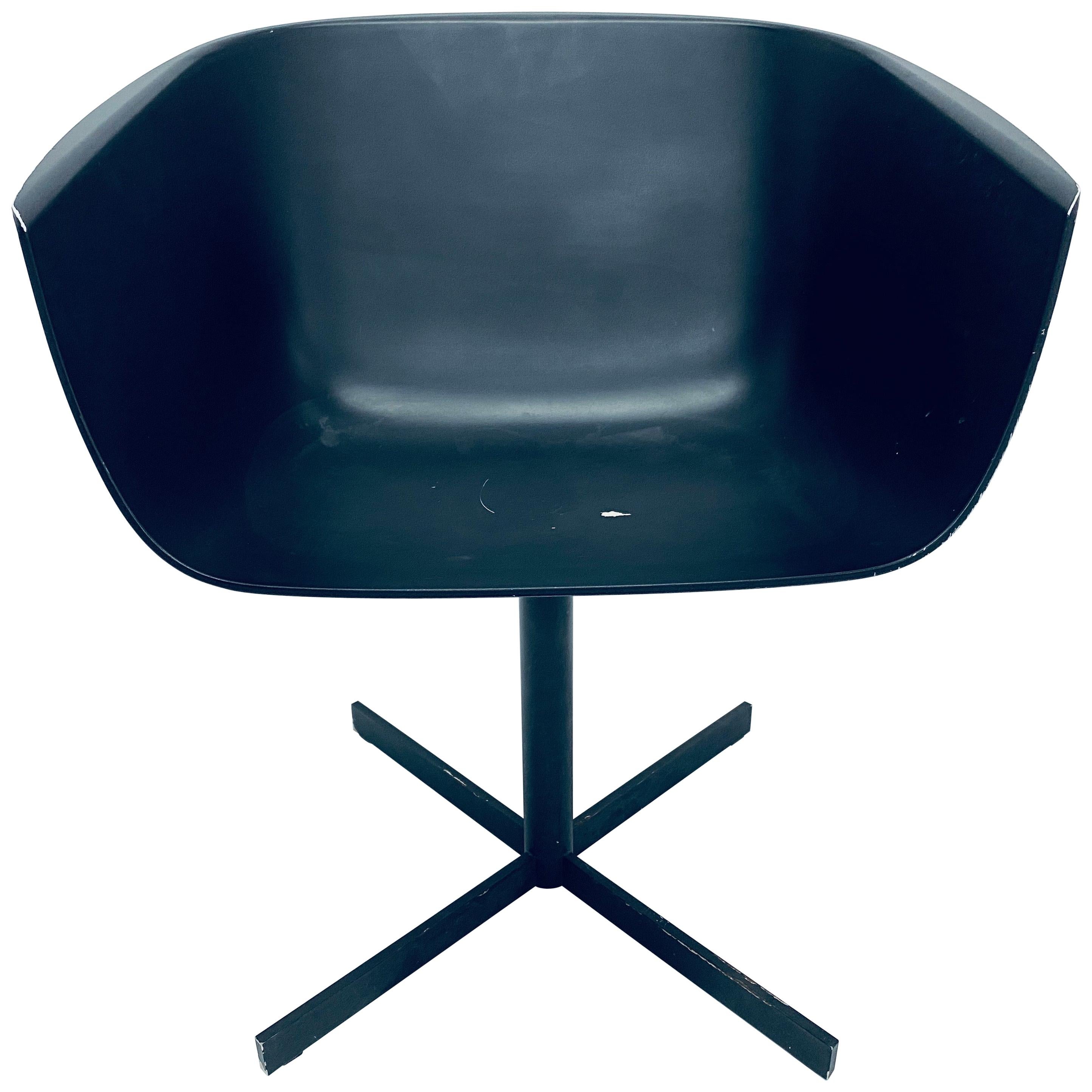 Carlo Colombo Postmodern "Strip" Matte Black Swivel Chair for Poliform