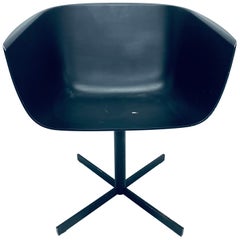 Carlo Colombo Postmodern "Strip" Matte Black Swivel Chair for Poliform