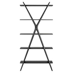Étagère-bibliothèque « Cross » de Carlo Contin en frêne teinté noir pour Meritalia