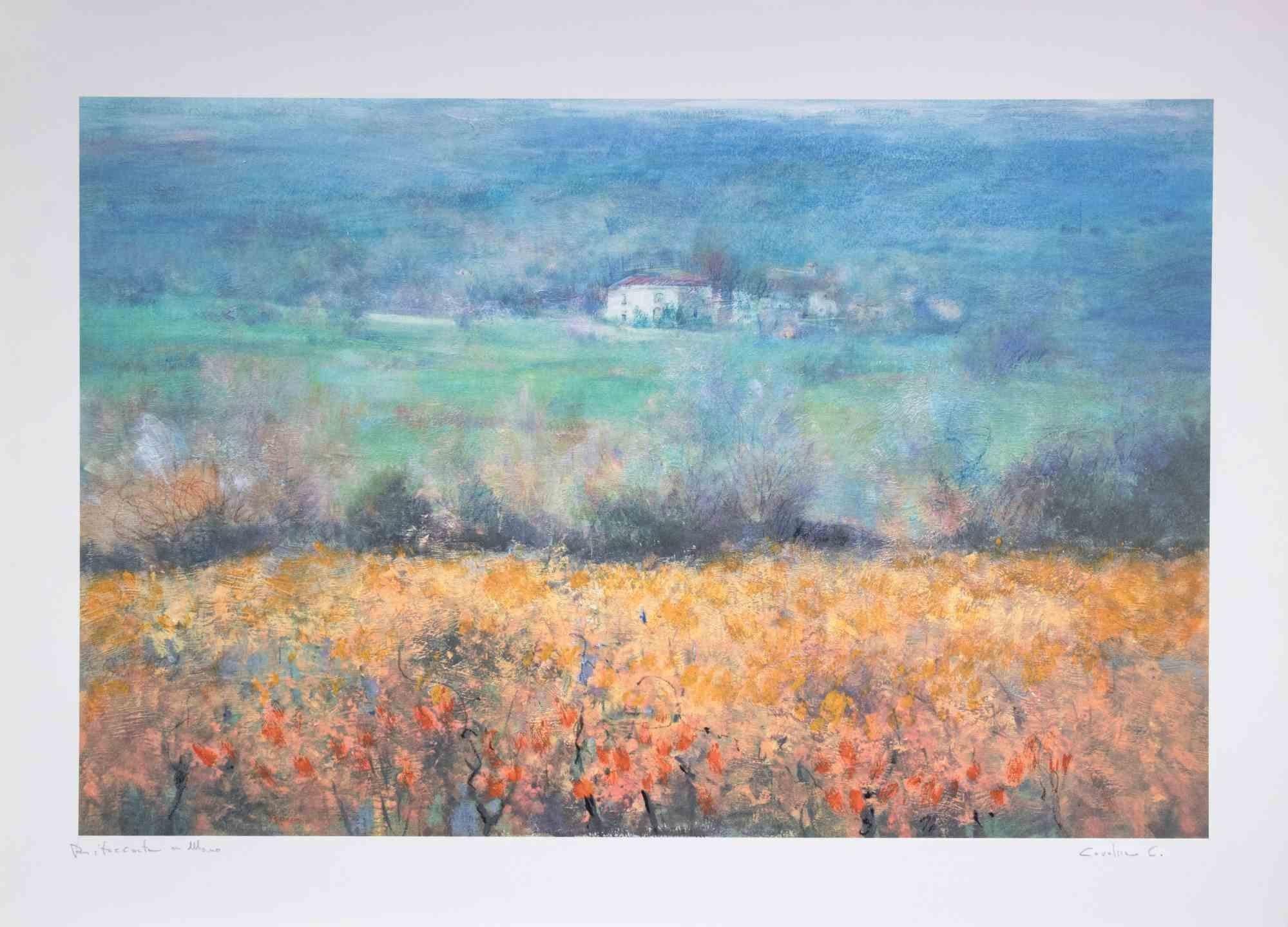 Paysage - Lithographie - 1980 - Print de Carlo Cordua