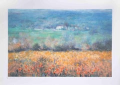 Paysage - Lithographie de Carlo Cordua - 1980