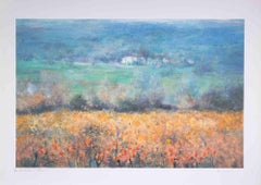 Paysage - Lithographie de Carlo Cordua - 1980