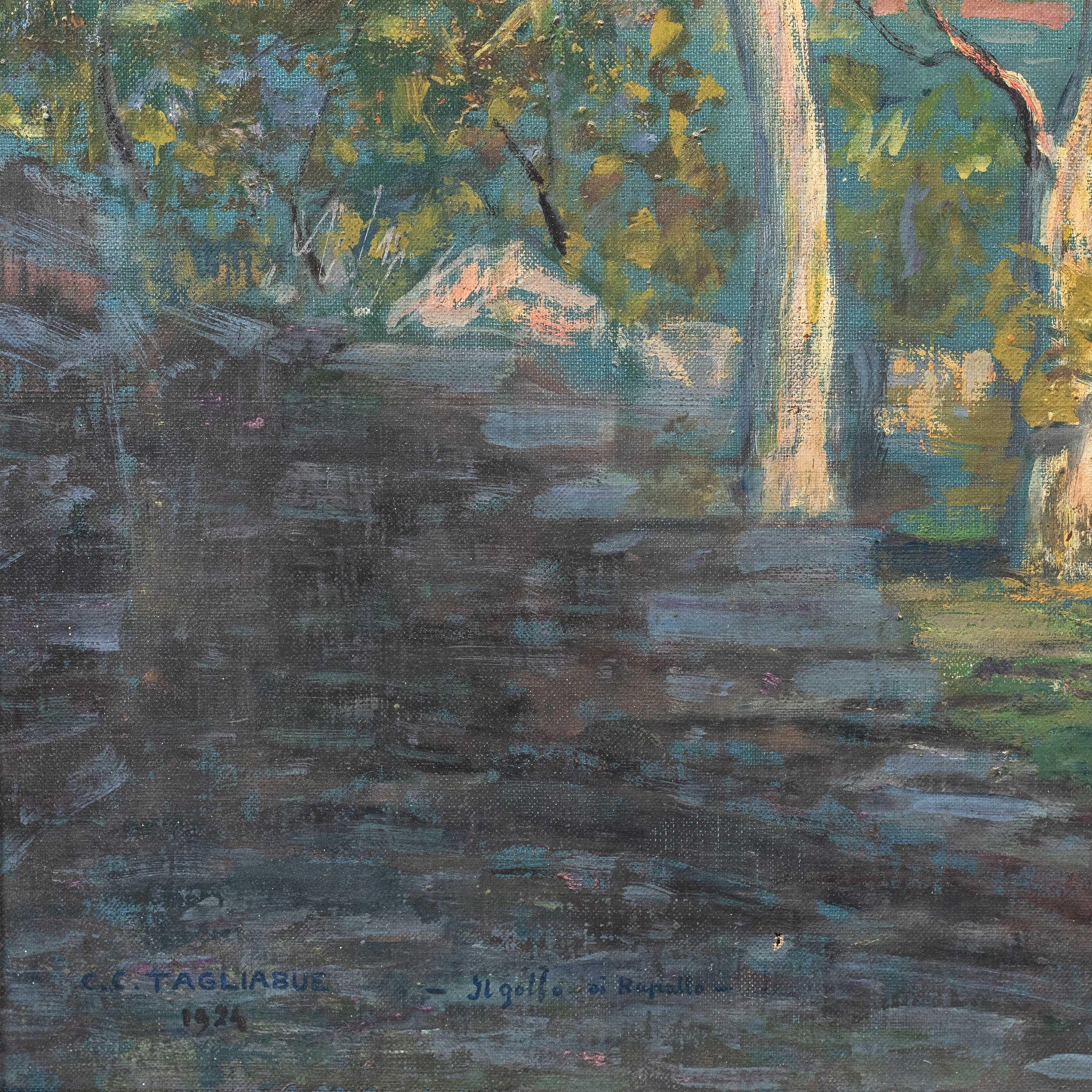Carlo  Tagliabue (pittore milanese) - Paesaggio del primo Novecento - Painting Art Nouveau di Carlo Costantino Tagliabue