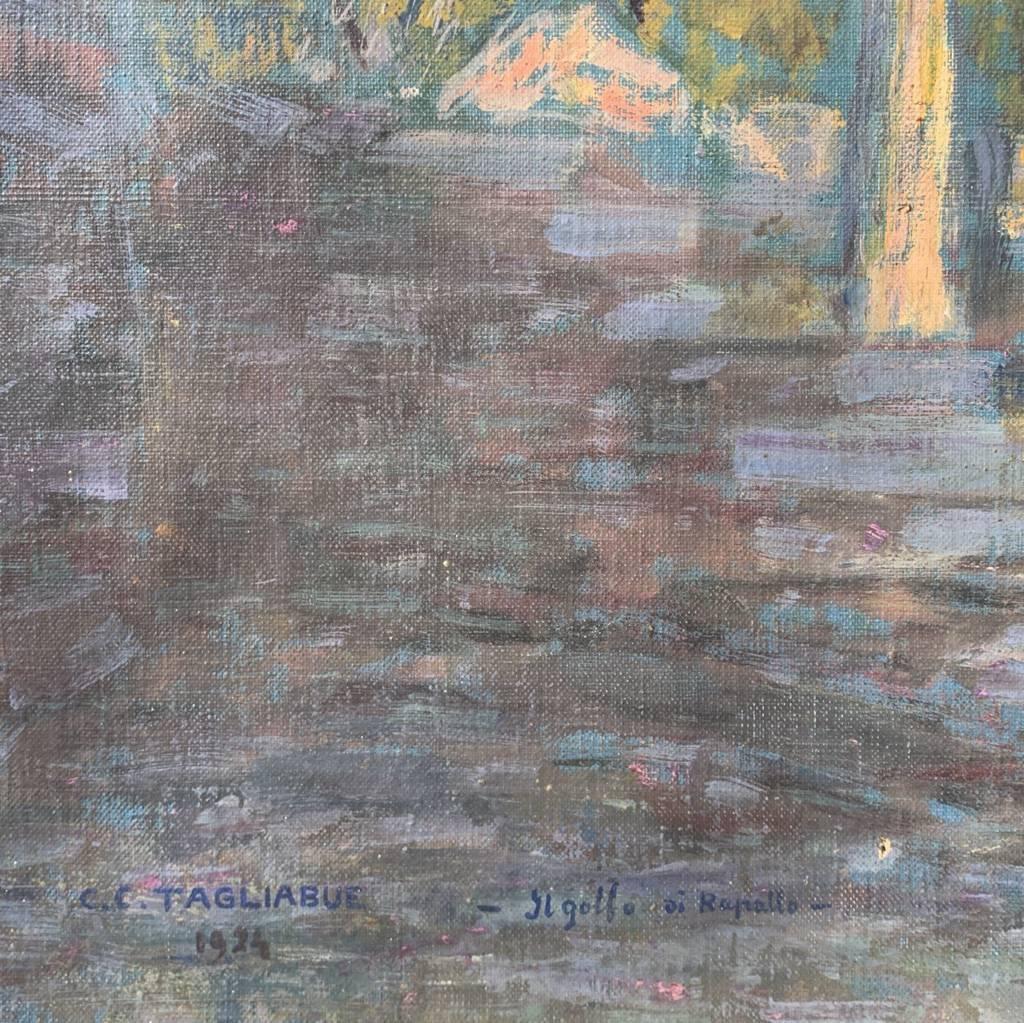 Carlo  Tagliabue (pittore milanese) - Paesaggio del primo Novecento in vendita 6