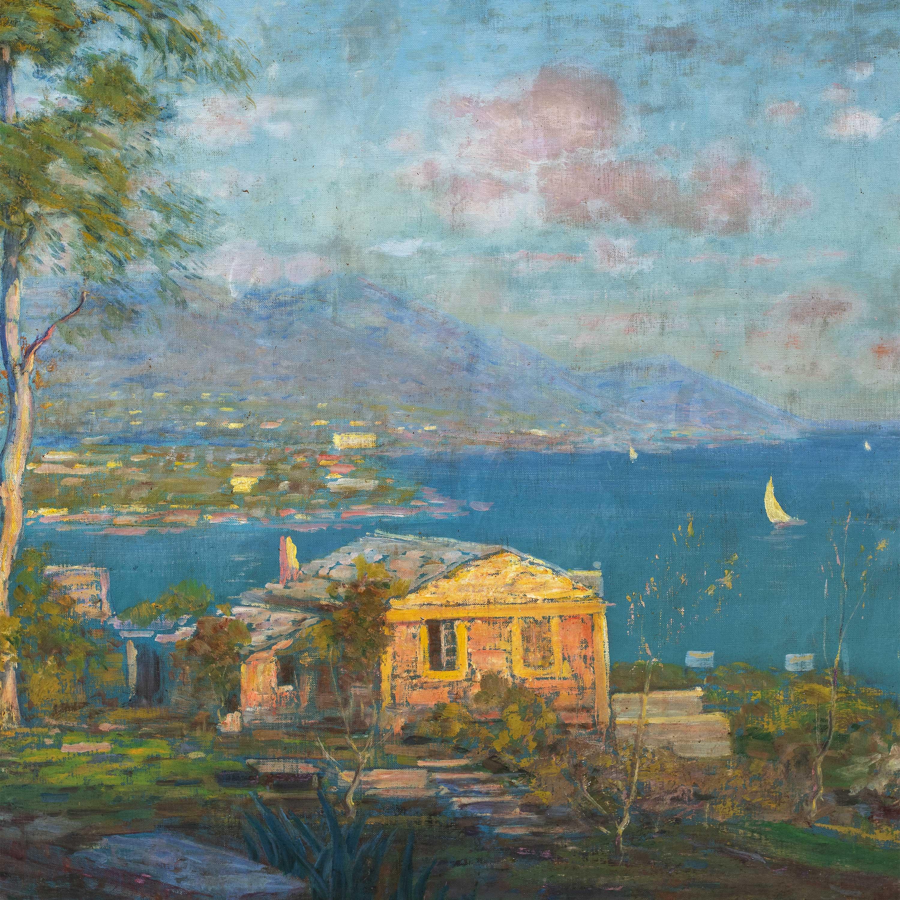 Carlo  Tagliabue (Milanese painter) - Early 20th century landscape painting - Painting by Carlo Costantino Tagliabue