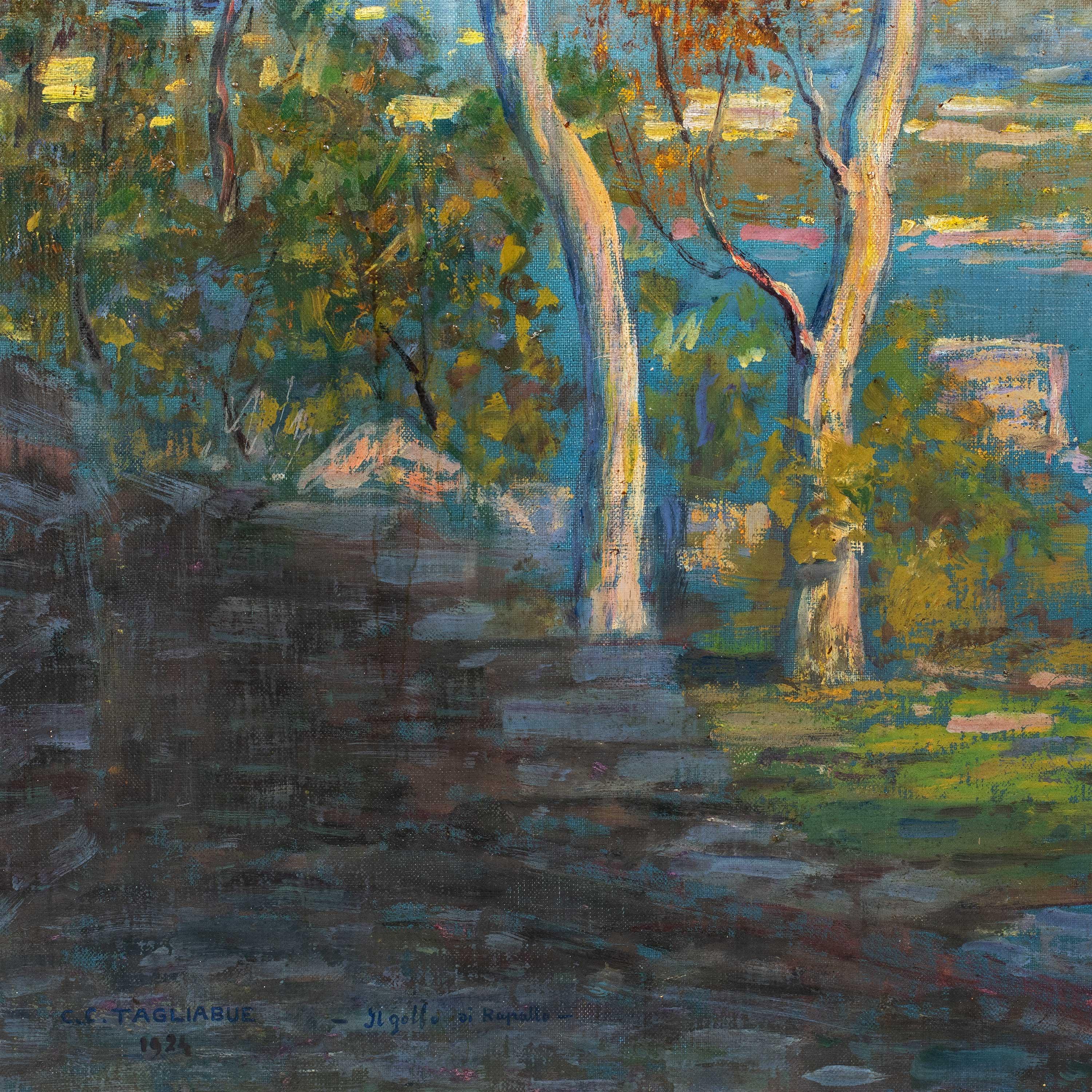 Carlo  Tagliabue (Milanese painter) - Early 20th century landscape painting - Art Nouveau Painting by Carlo Costantino Tagliabue