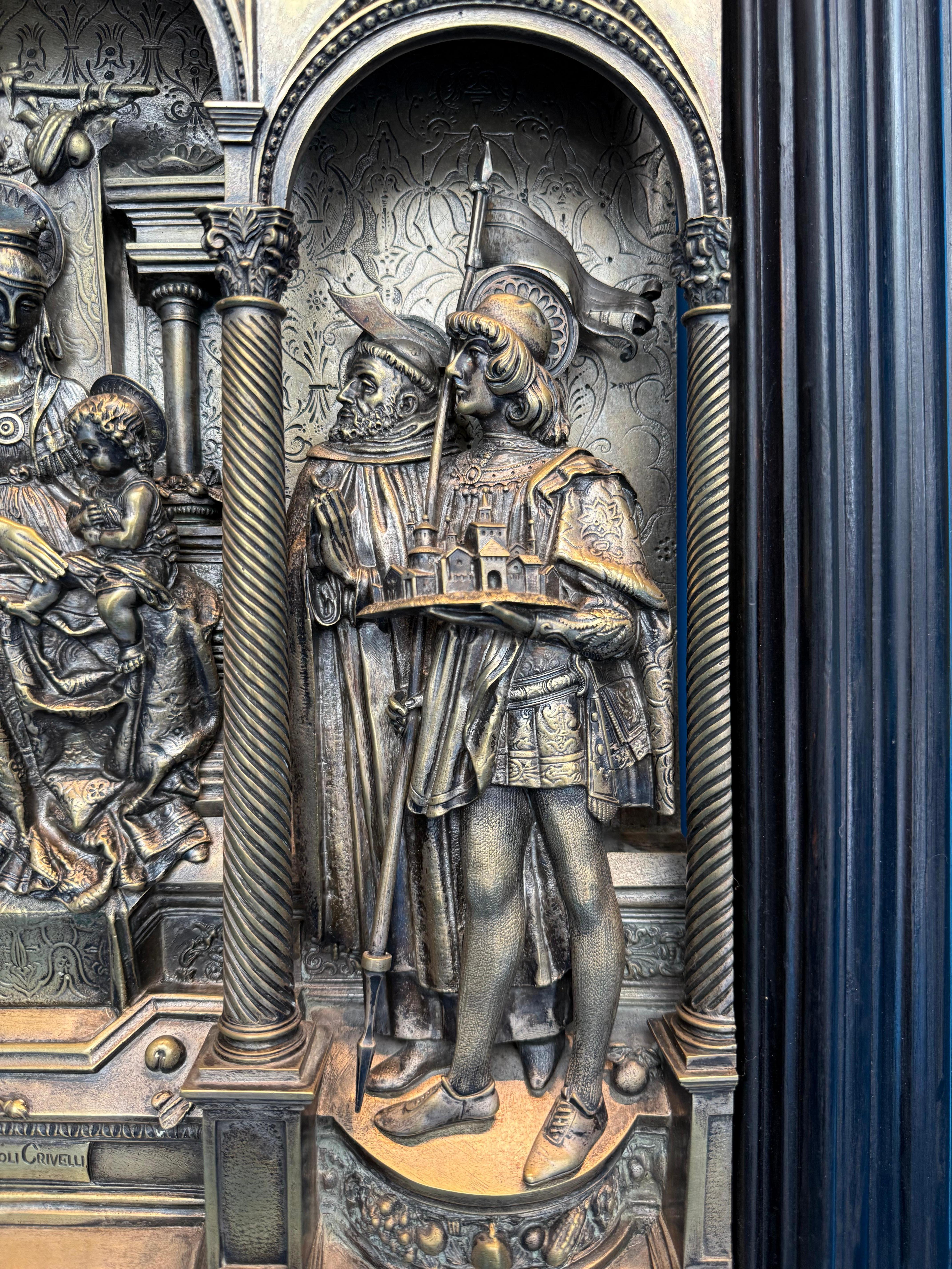 Pala di bronzo di San Domenico di Camerino - Figurative Sculpture Oro di Carlo Crivelli