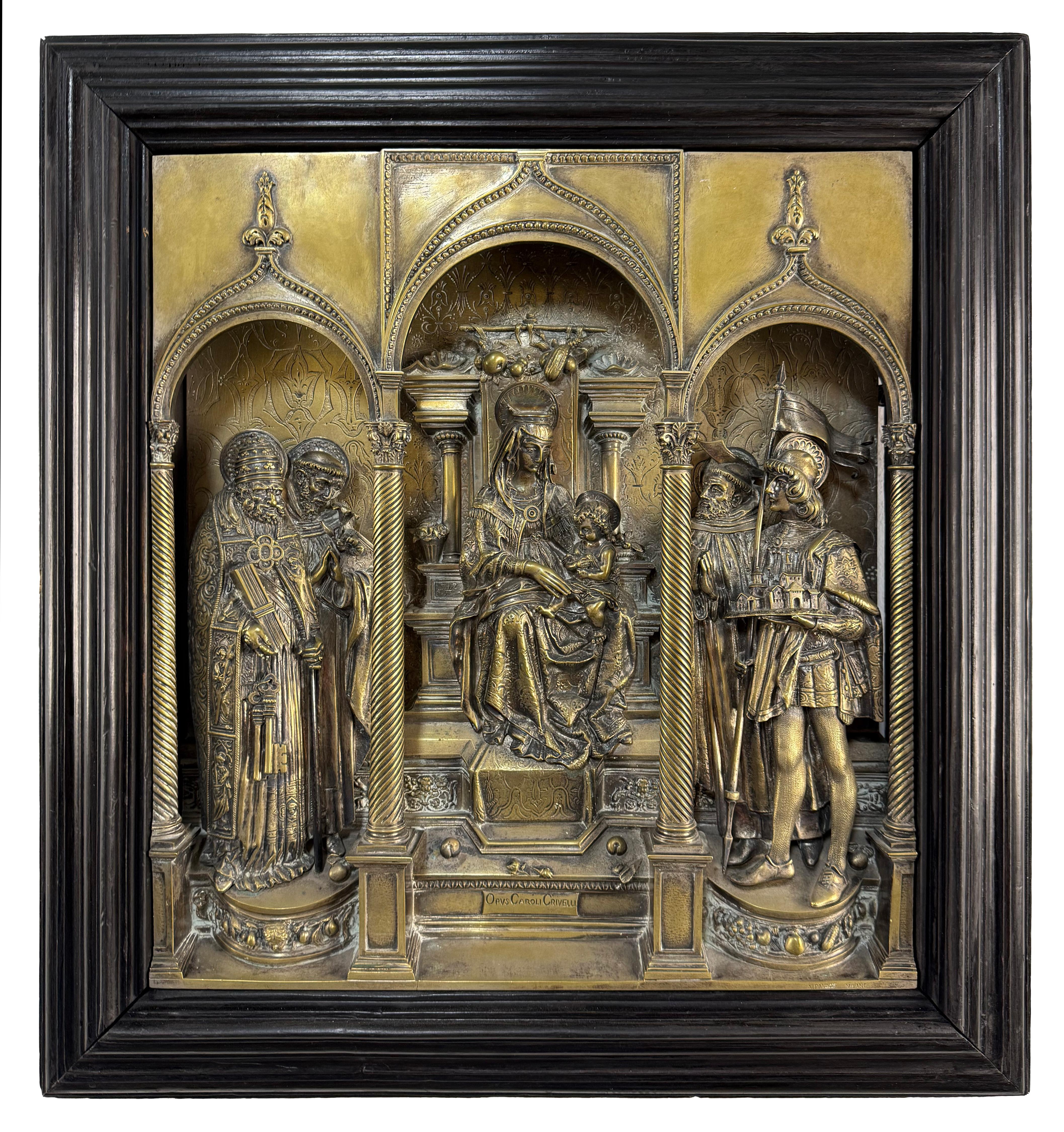 Figurative Sculpture di Carlo Crivelli - Pala di bronzo di San Domenico di Camerino