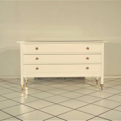 Carlo de Carli 1963 Commode White Glossy Lacquer Mirrored Top DC 154 Sormani