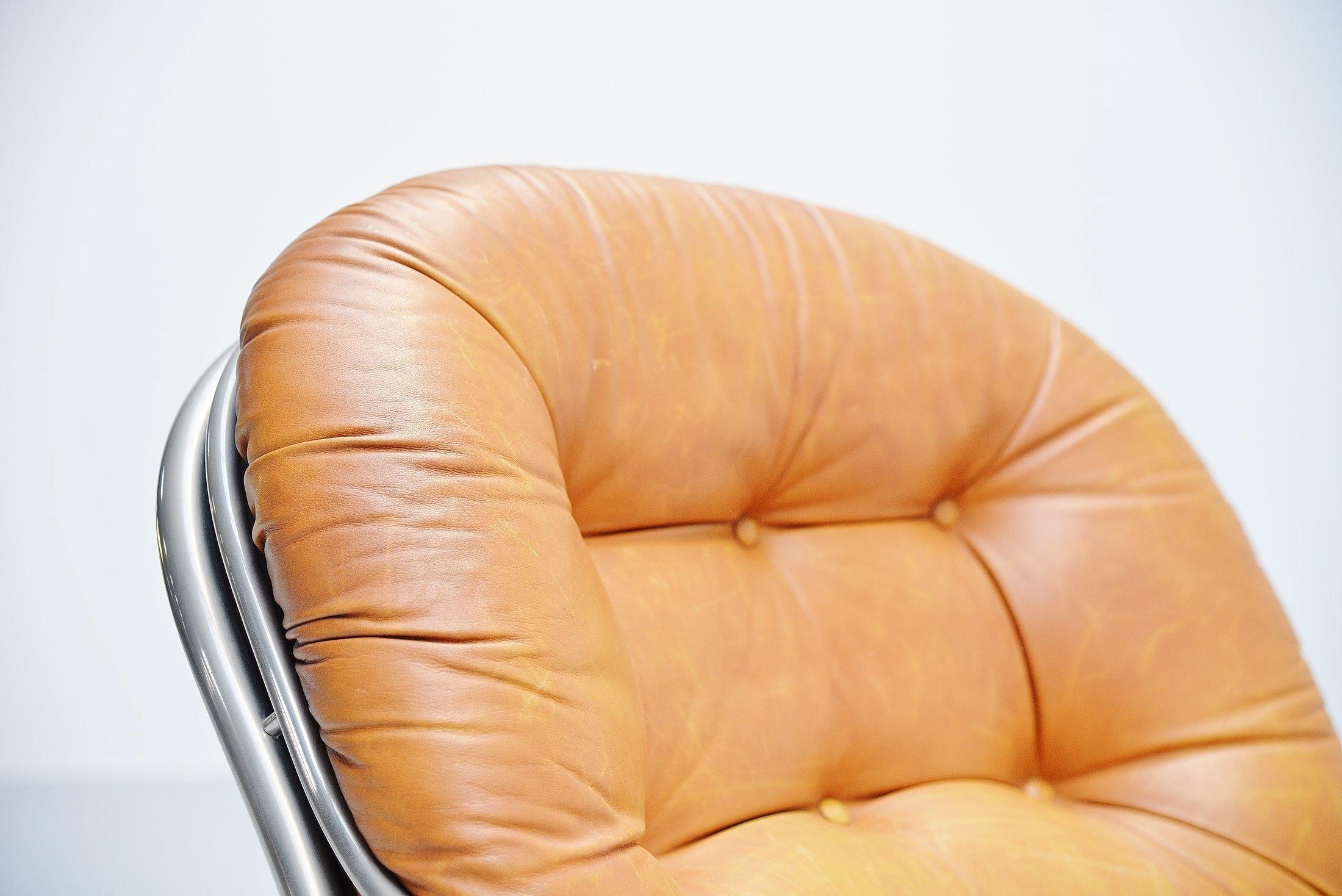 Leather Carlo de Carli 915 Lounge Chair for Cinova, Italy, 1969