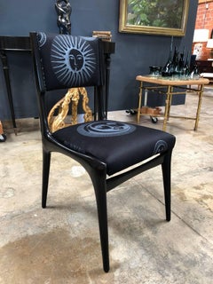 Carlo de Carli Chairs Set of Six Reupholstered with Fabric by Fornasetti